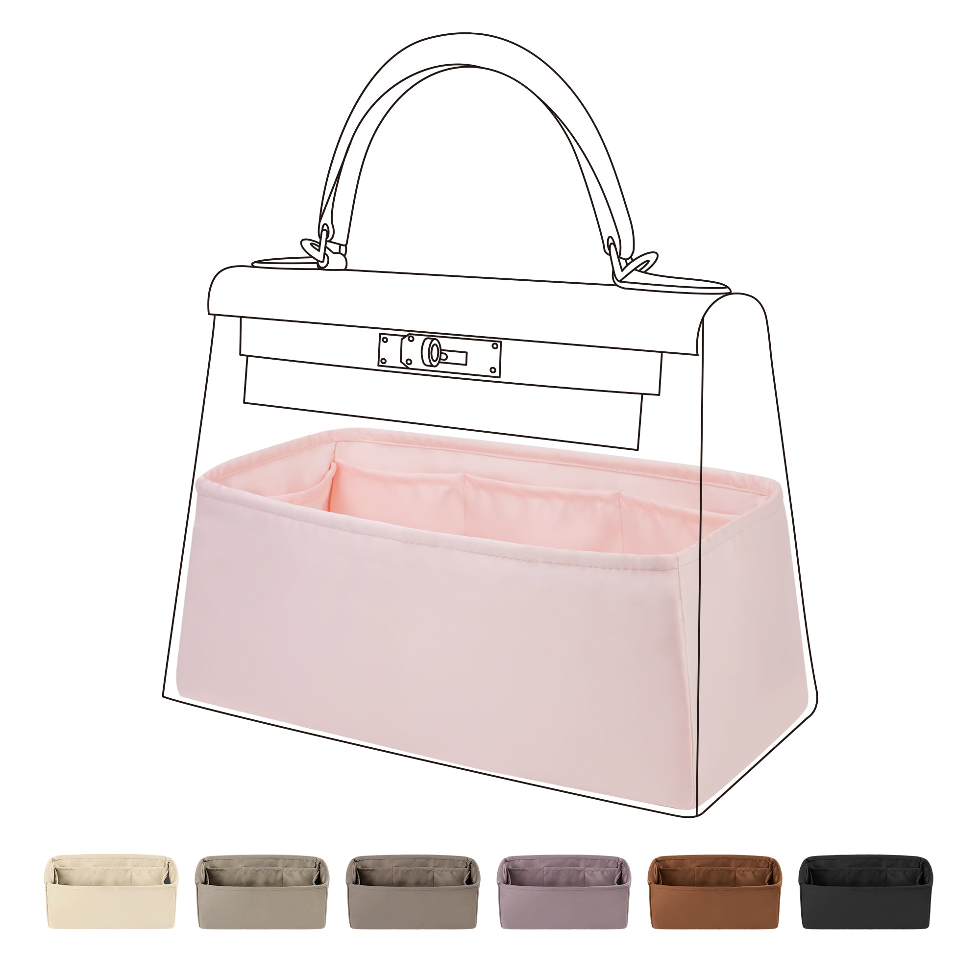 DGAZ Silky Purse Organizer Insert Fits Her-mes tool-box 20/26 Bags, Luxury  Handbag & Tote Organizer